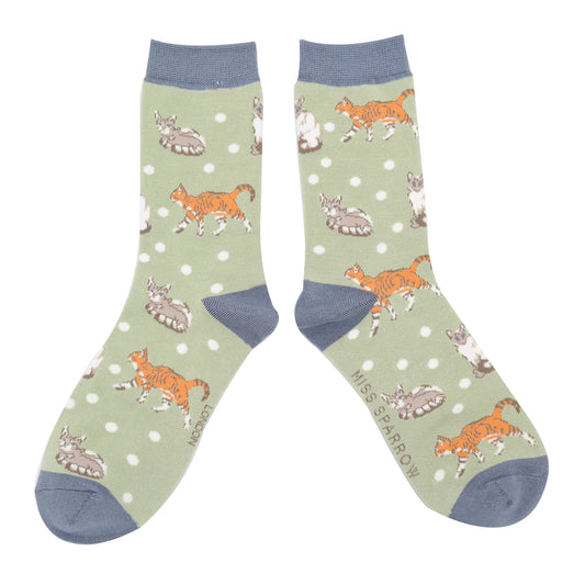 Bamboo Socks For Women - Cats & Spots