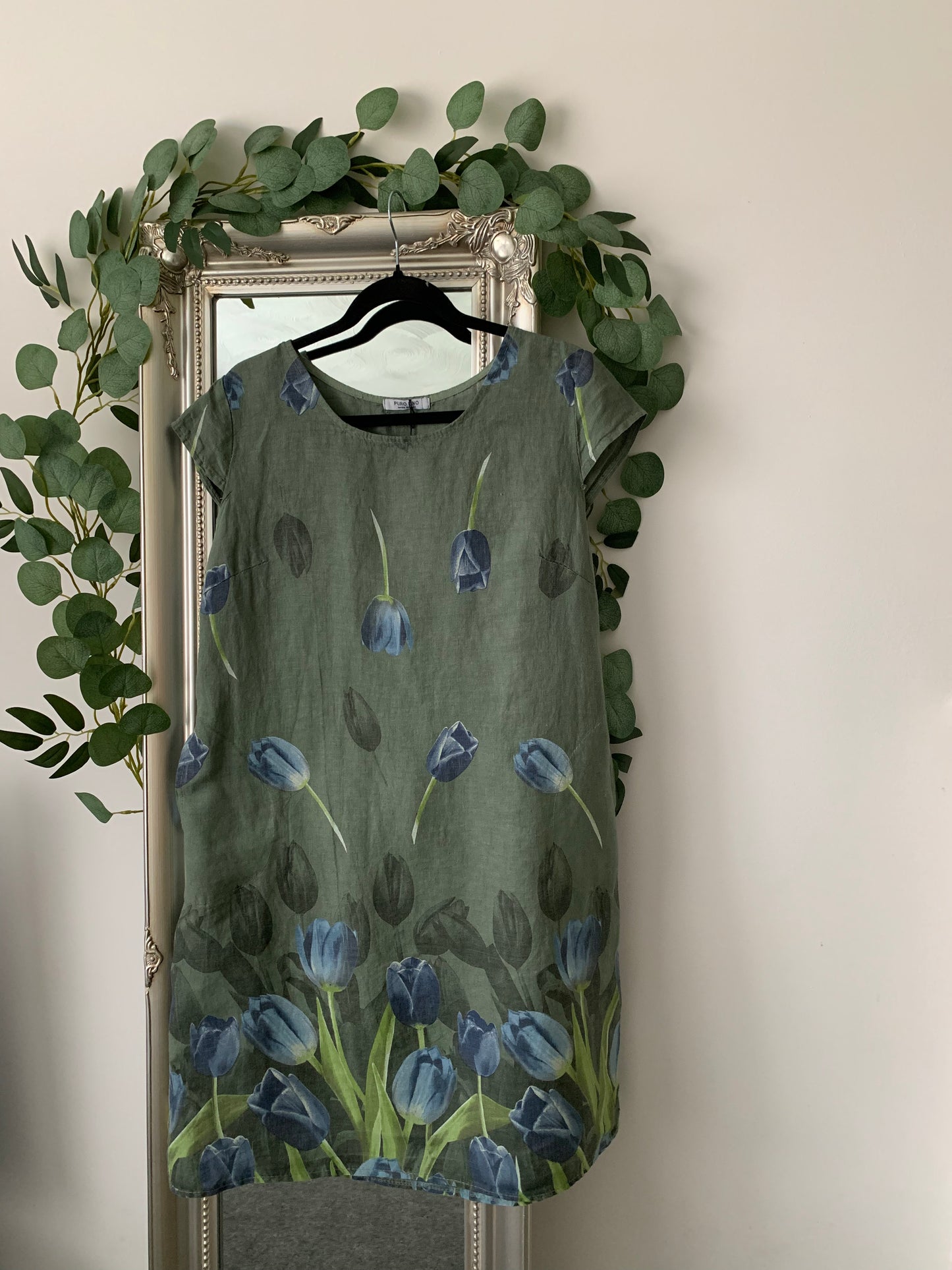 Linen Dress - Tulip Print