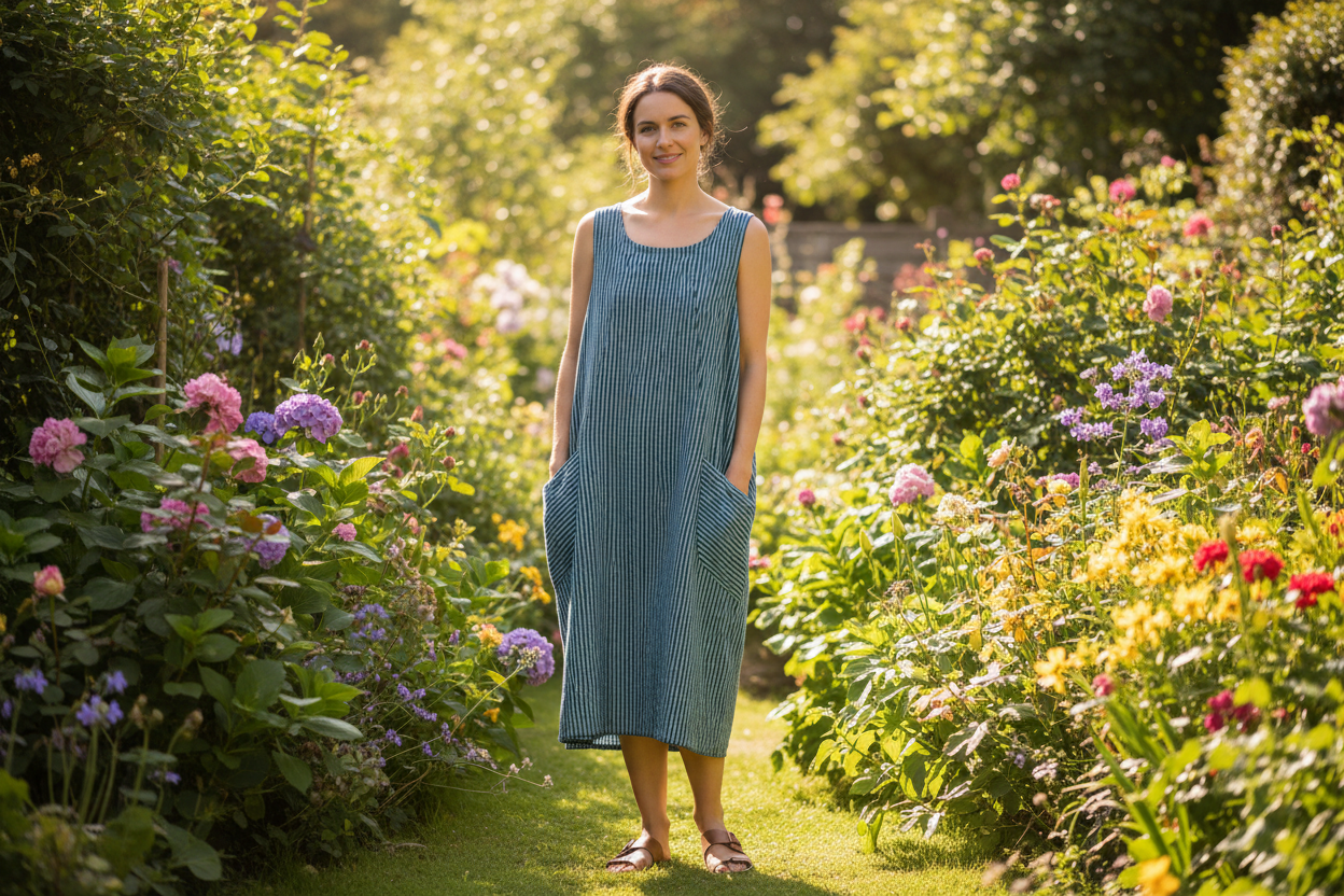 Sleeveless Cotton Striped Tunic/Dress