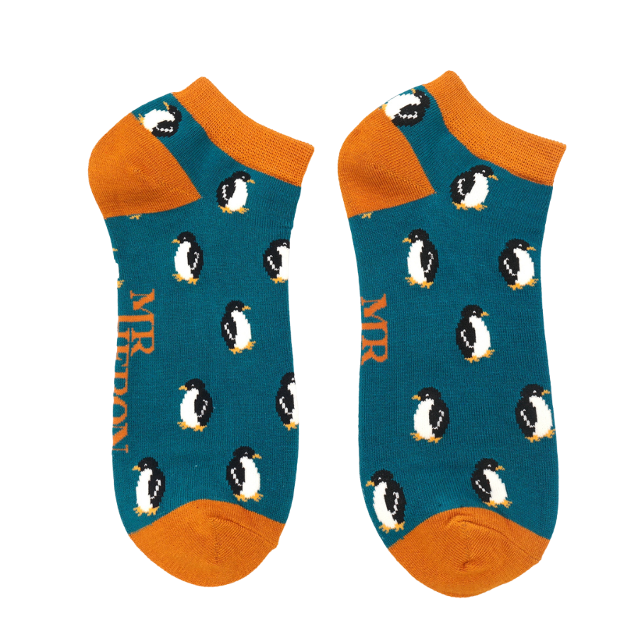 Bamboo Trainer Socks For Men - Penguins