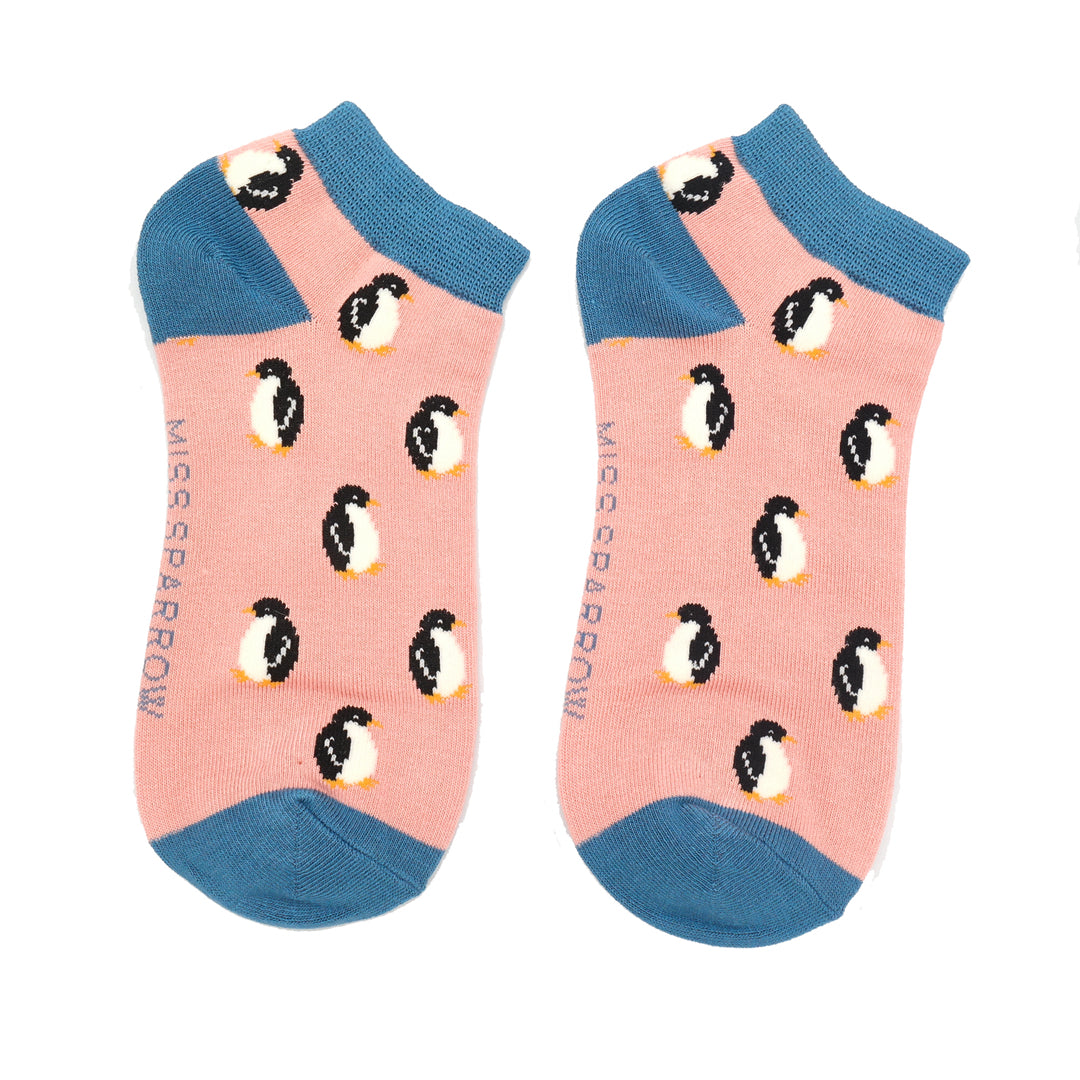 Bamboo Trainer Socks For Women - Penguins