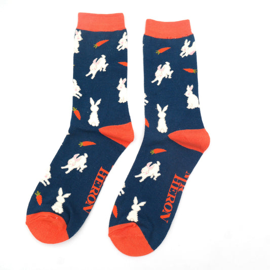 Bamboo Socks For Men - Bunnies & Carrots