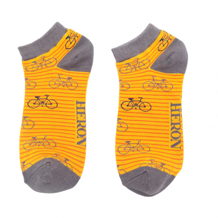 Bamboo Trainer Socks For Men - Bikes & Stripes