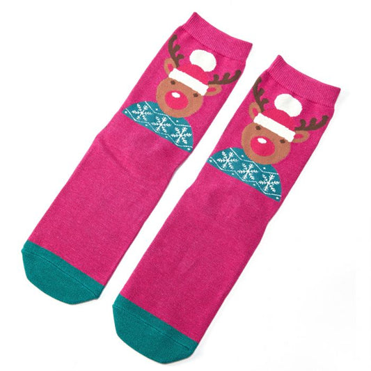 Christmas Bamboo Socks For Women - Santa Reindeer