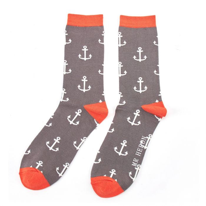 Bamboo Socks For Men - Anchors