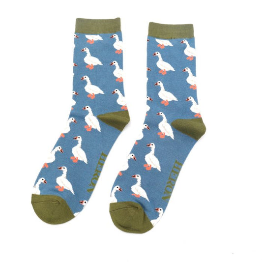 Bamboo Socks For Men - White Ducks