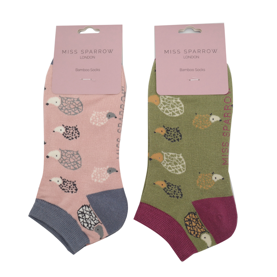 Bamboo Trainer Socks For Women Hedgehogs – Chameleon Clothing by