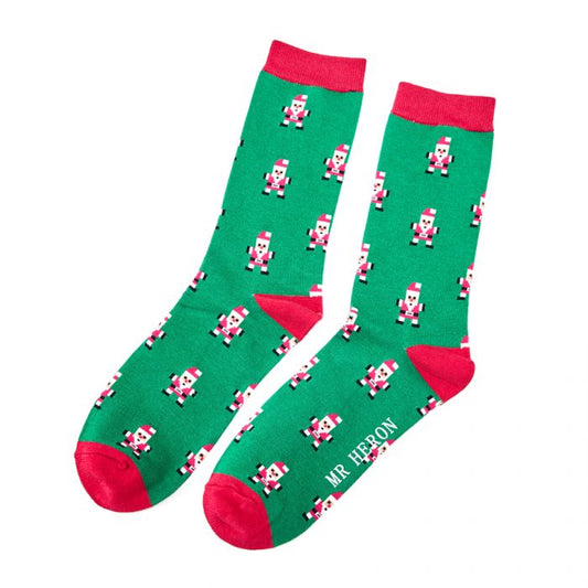 Christmas Bamboo Socks For Men - Santa