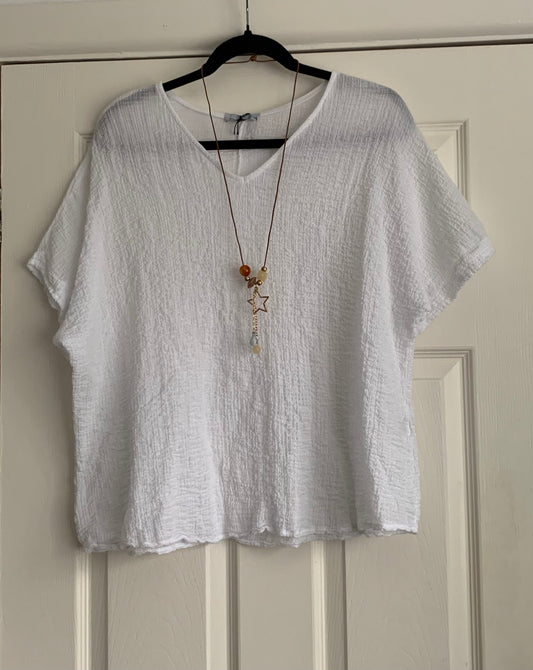 Plain Crinkle Cotton Tunic