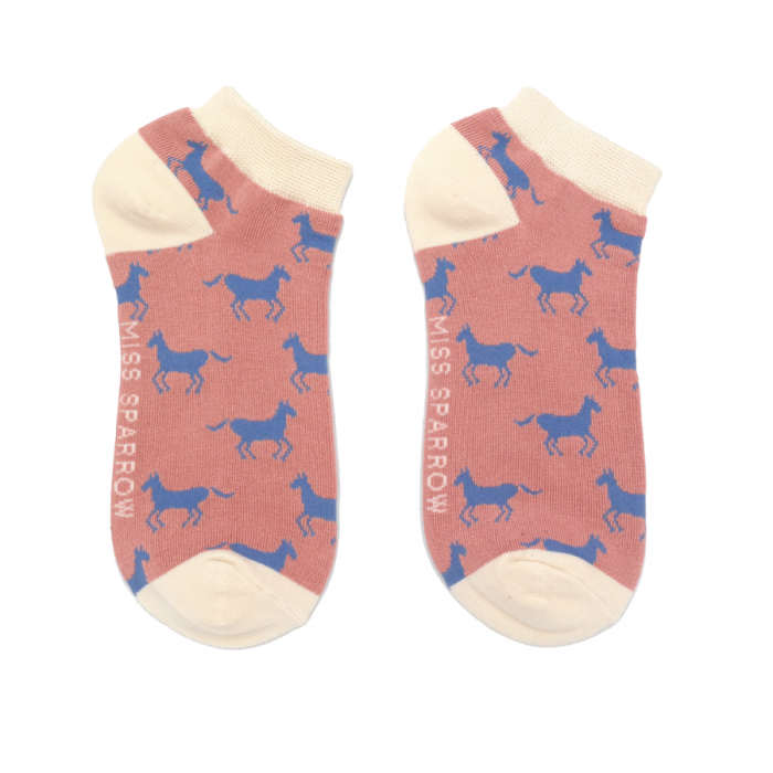 Bamboo Trainer Socks For Women - Horses