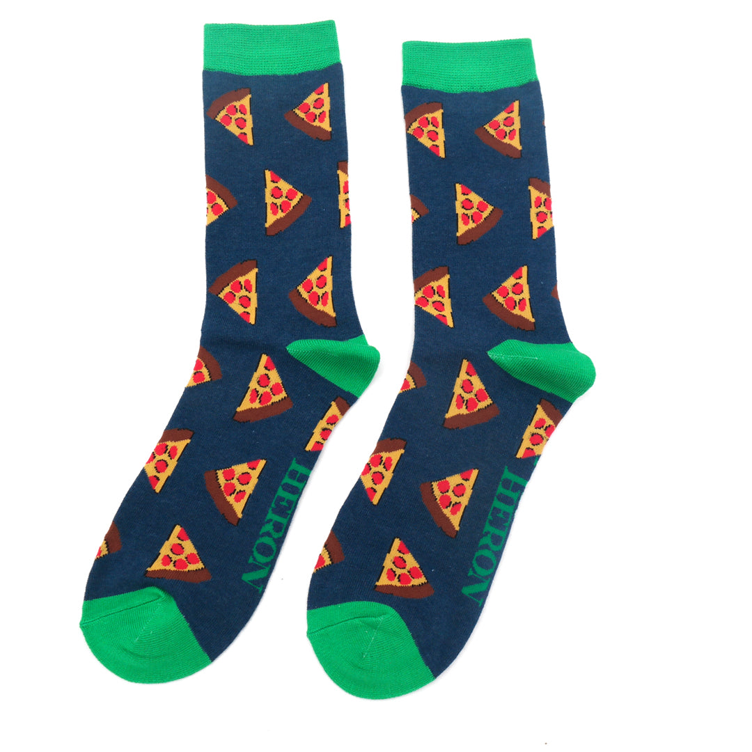 Bamboo Socks For Men - Pizza Slices