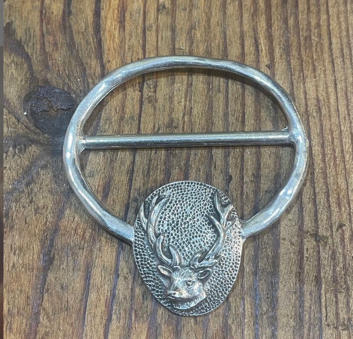 Stag Scarf Ring - Traditional Pewter