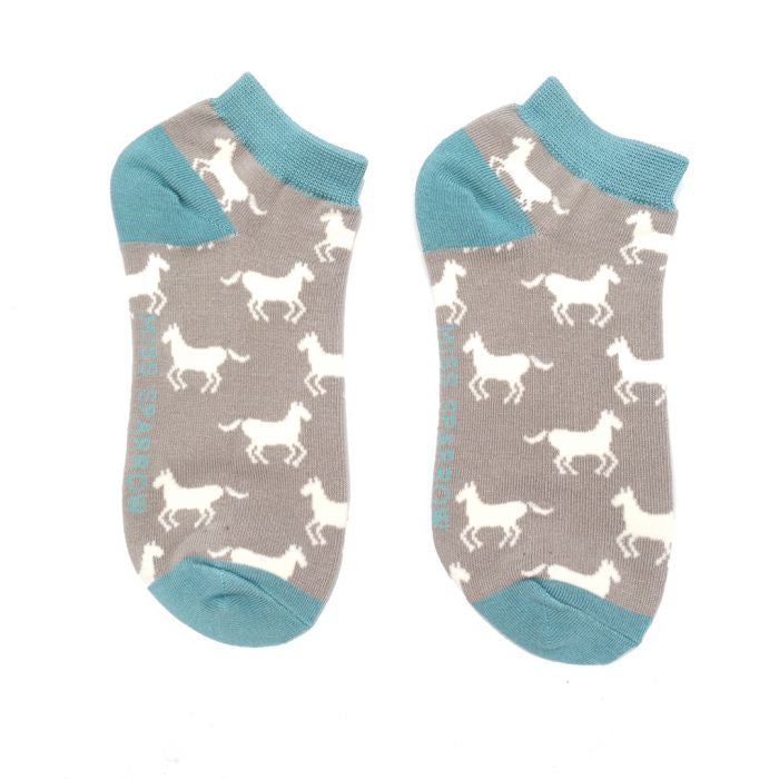 Bamboo Trainer Socks For Women - Horses