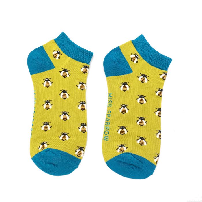 Bamboo Trainer Socks For Women - Honey Bees