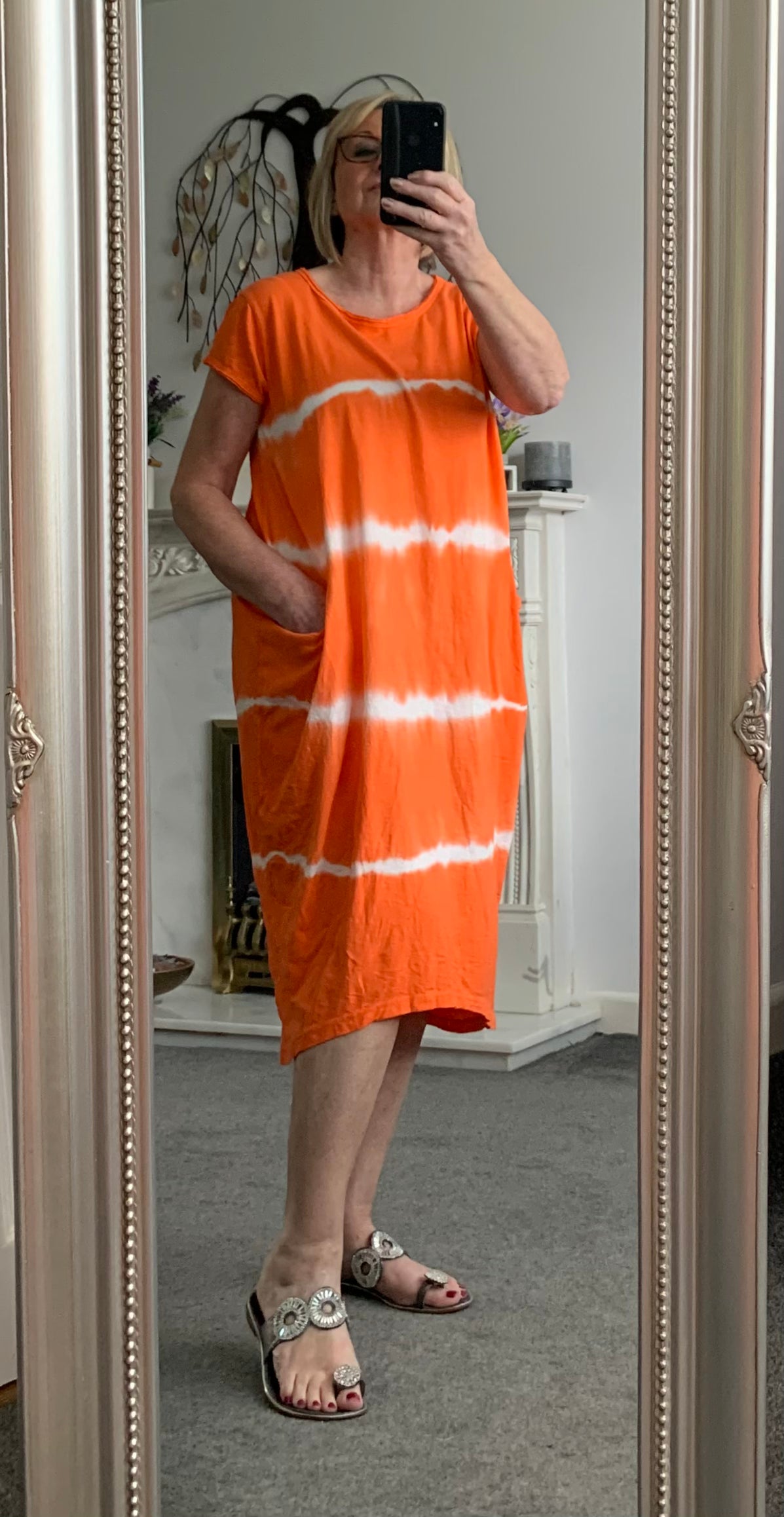 Tie Dye Cotton Jersey Dress