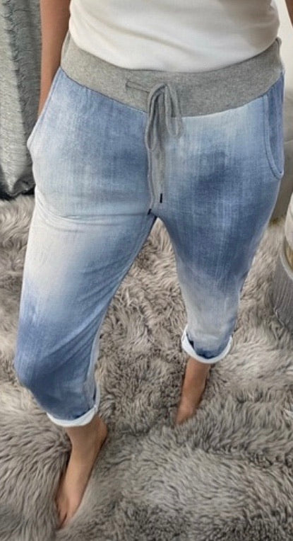 Plain Light Denim Trousers