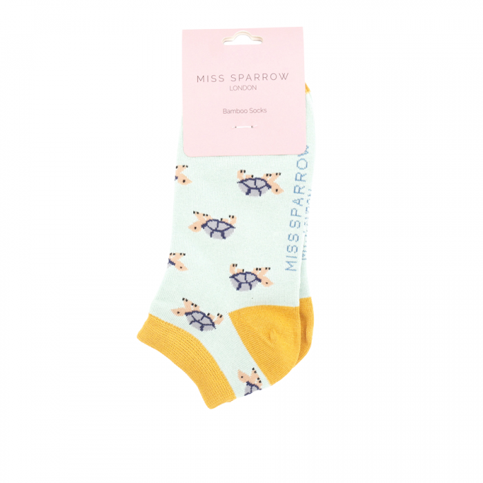 Bamboo Trainer Socks For Women - Turtles