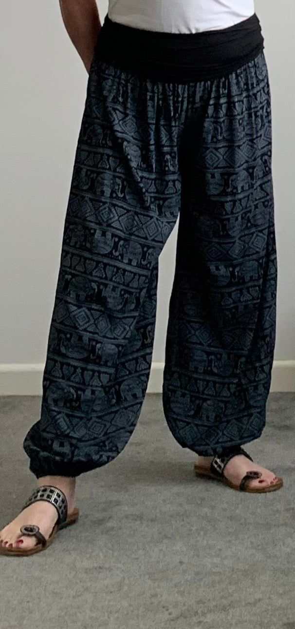 Elephant Print Harem Trousers