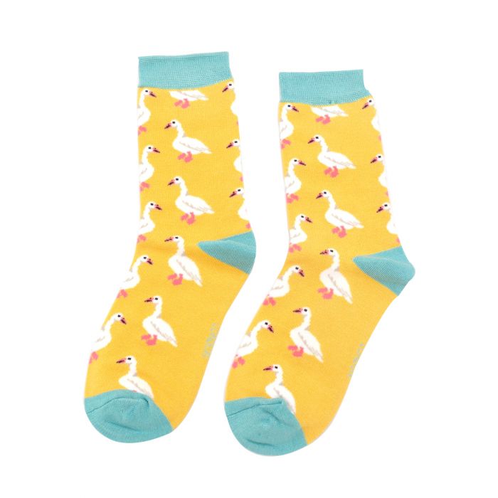 Bamboo Socks For Women - White Ducks