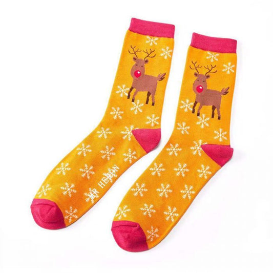 Christmas Bamboo Socks For Men - Rudolph