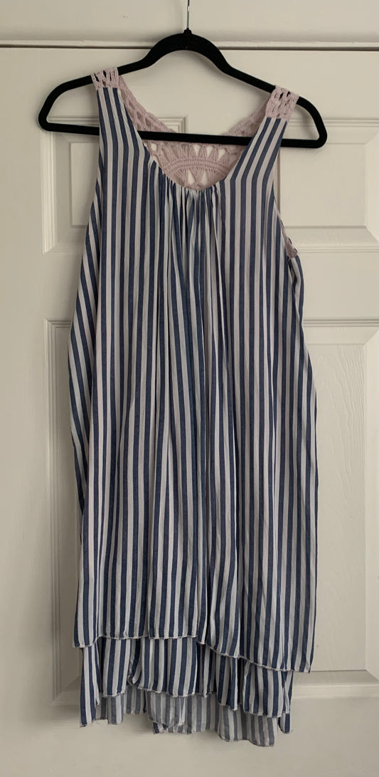 Sleeveless Cotton Striped Dress