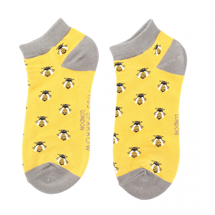 Bamboo Trainer Socks For Women - Honey Bees