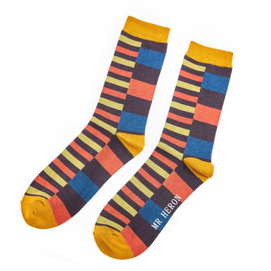 Bamboo Socks For Men - Thick & Thin Stripes