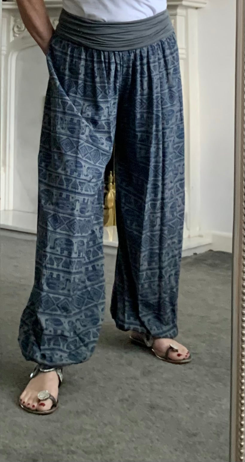 Elephant Print Harem Trousers