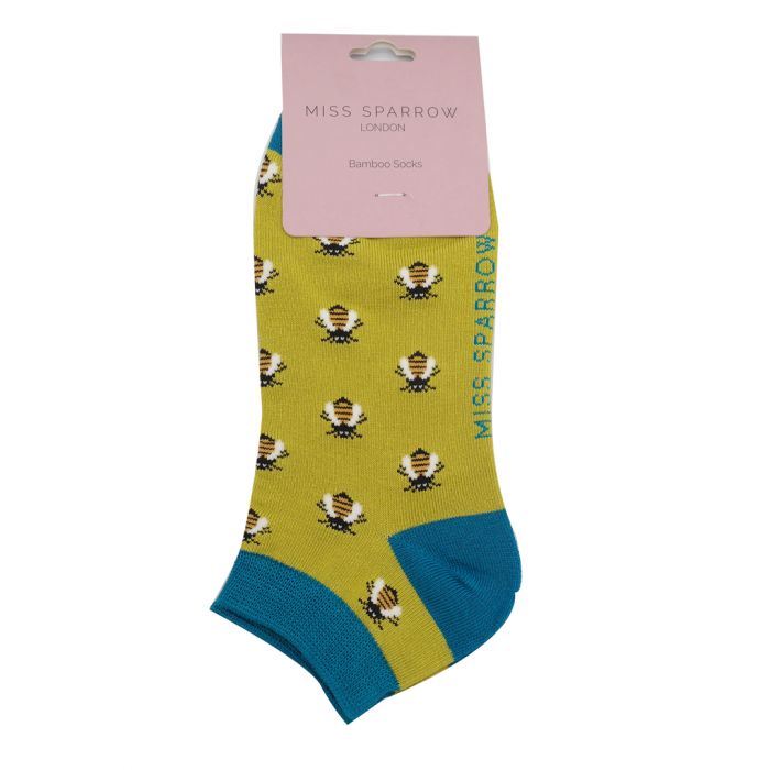 Bamboo Trainer Socks For Women - Honey Bees