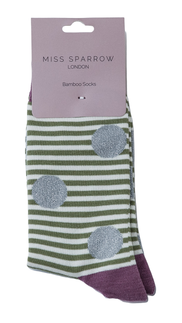 Bamboo Socks For Women - Sparkle Spots & Stripes