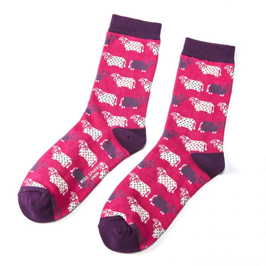 Bamboo Socks For Women - Cows