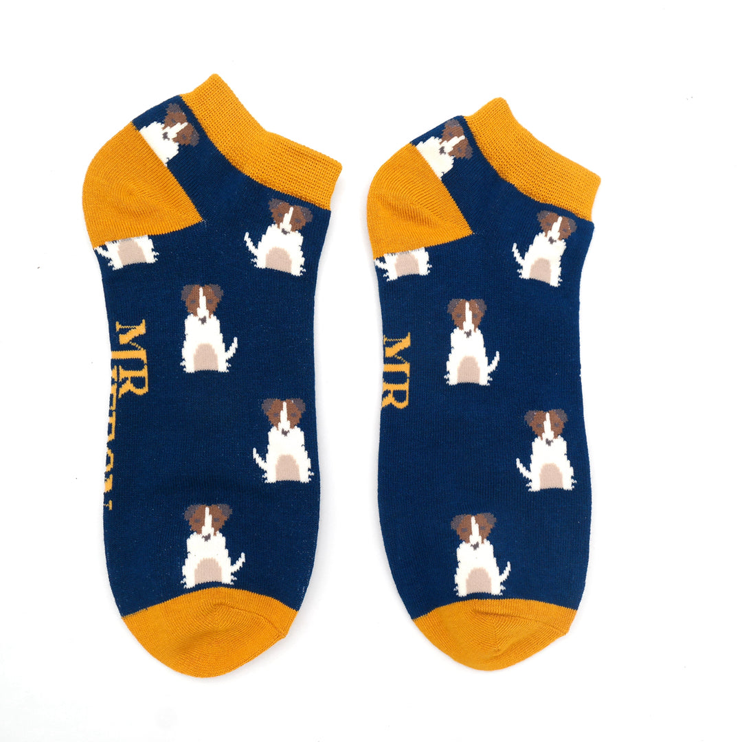 Bamboo Trainer Socks For Men - Jack Russells