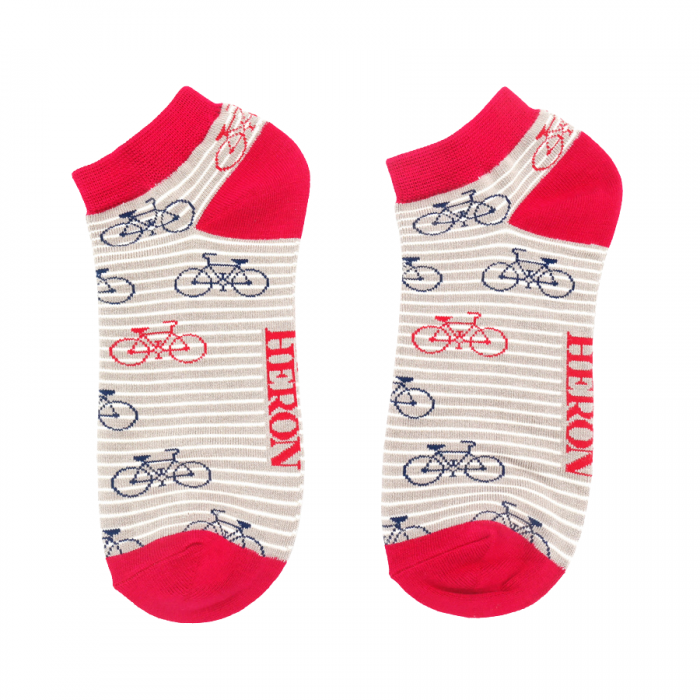 Bamboo Trainer Socks For Men - Bikes & Stripes