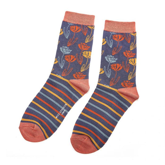 Bamboo Socks For Women - Climbing Floral