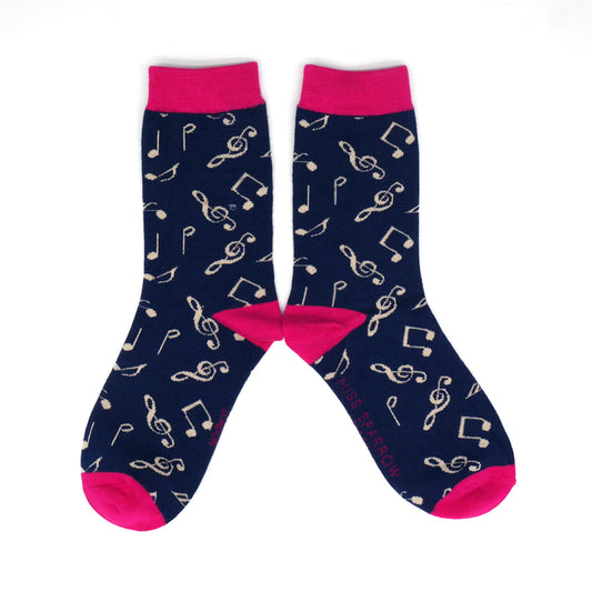 Bamboo Socks For Women - Music Notes