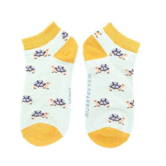 Bamboo Trainer Socks For Women - Turtles