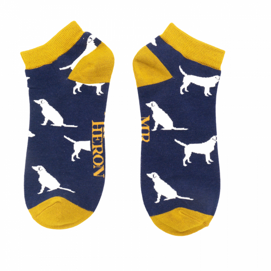 Bamboo Trainer Socks For Men - Labradors