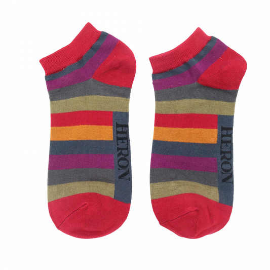 Bamboo Trainer Socks For Men - Thick Stripes