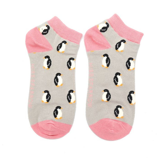 Bamboo Trainer Socks For Women - Penguins