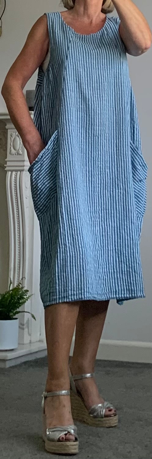 Sleeveless Cotton Striped Tunic/Dress