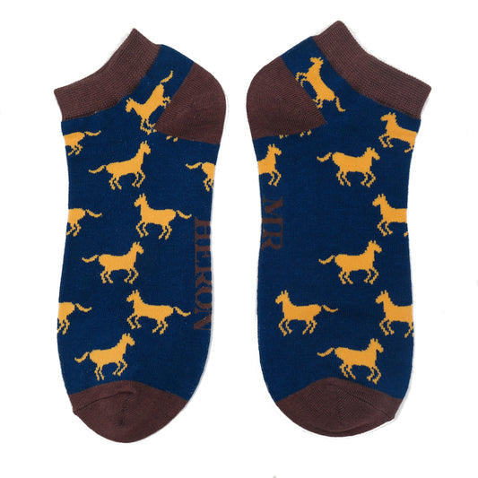 Bamboo Trainer Socks For Men - Horses